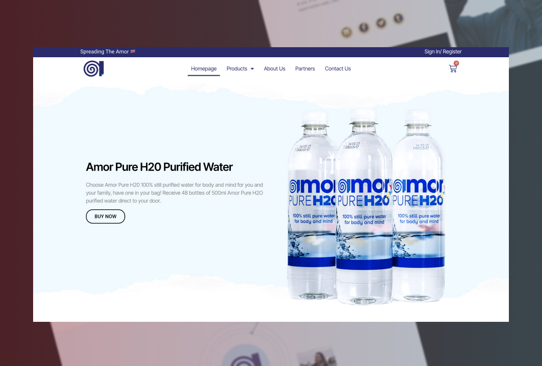 Amor Pure Website Design